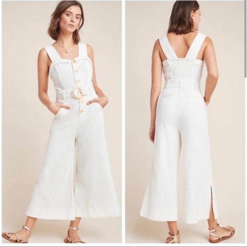 Anthropologie Linen Jumpsuit